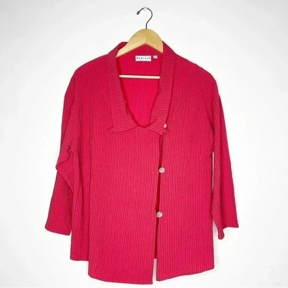 Habitat Stripe Button Front Shirt Size Small